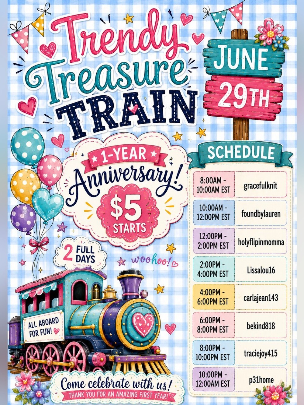 Live 5/26 - $5 Trendy Treasures Train Raid The Rails - Picture 4 of 5